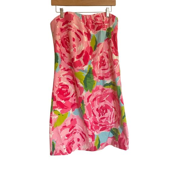 New Lilly Pulitzer Keetan Dress sz 10 Hotty Pink First Impression Print Dress - Picture 1 of 5